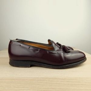 Church's Kingsley Sz 8.5 F Custom Grade Leather Tassel Loafers Shoes Cordovan